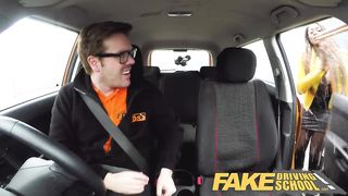 Fake Driving School Hot Ebony Jai James with Huge Tits Cant Drive