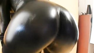 black girl in black fetish liquid latex !