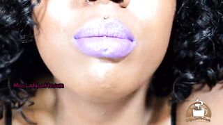 Cumming to My Purple Lips JOI Lipstick Fetish Full Lips Throat Worship Femdom POV - Lady Latte