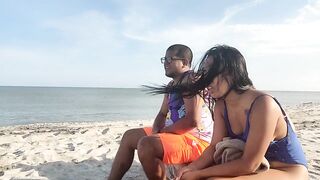 My step-sister takes my virginity on the beach. This Babe has a very agreeable and taut twat.