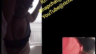 Necea Bazookas Auntie let's me Ejaculation to her Breasts on FaceTime- Call off Breasts