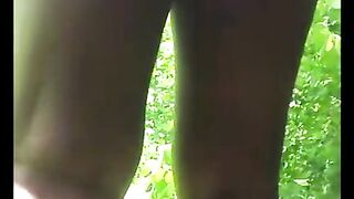 Public stripped body in nature's garb