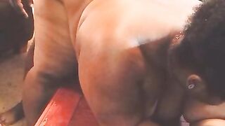 Black big beautiful woman Twitter Doxy @PurpleNights2 Takes Backshots in Coffee Table