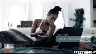 Housewife Scarlit Scandal Bangs The Delivery Stud Whilst Spouse Is In Quarantine Lockdown In The Bedroom - Full Video On FreeTaboo.Net