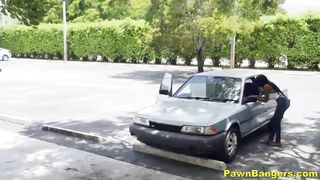 Naughty Busty Ebony Teen tries out Big White Cock