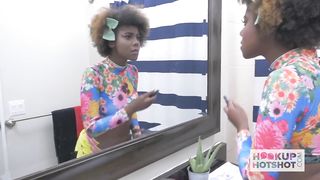 Sexy Black Teen Fucked Rough on Hookup Hotshot