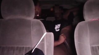 Black Chick Sucks and Fucks in Backseat of Car