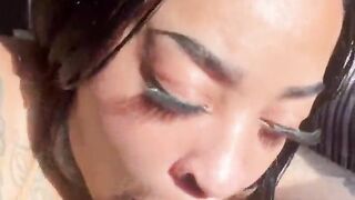 MIXEDRACE BBC SLOPPY DEEPTHROAT & BALL SUCKING WITH EJACULATION FACIAL!