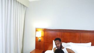 Black sweetheart with glasses and her fresh lover went to a hotel room to have steamy sex