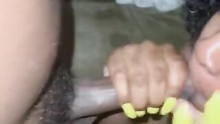 Black Thot Sucking Penis until that babe Gets Facial