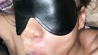 Fastened her up, screwed her face, and nutted in her mouth..