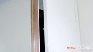 AFRO LESBOS - Thick Black Girlfriends Licking Twat 69 and Toys Play