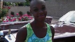 Valuable black makes oral-job and screws taking a shower