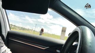 Hot black strokes stranger in public for money (car ejaculation)