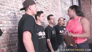 Lisa Tiffian Enjoys getting Bukkaked by White Men