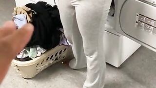 Face drilled my noisy neighbors mama in the laundry room