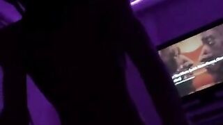 mexican hotty taking ebony jock beneath purple lights