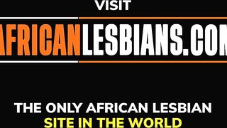 AFRO LESBIAN BABES - Black afro lesbo pair tasting juicy cunt mid shower