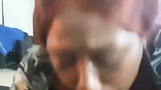 Black big beautiful woman takes on well hung Ebony man during a incall