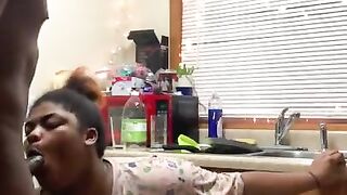 Our roommate just walked in the door and caught us banging in the kitchen