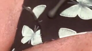 Black Vibrating masturbation With Butterfly pantis