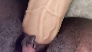 CONSTRICTED SOAKED SNATCH CREAMING ON SEX-TOY