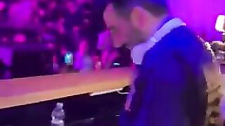 Dj in console with beatch