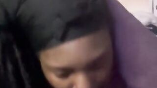 Black teen sucks ramrod for gas cash to boyfriend abode