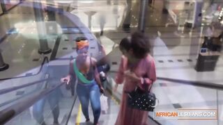 AFRO LESBIAN BABES - Real afro lesbo pair makeout and twat eating
