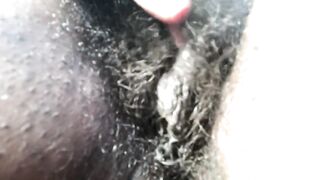 Playing with my obese hirsute snatch in the parking lot whilst expecting for my sister to get off work