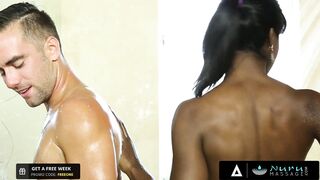NURU MASSAGE - The Beautiful Black Masseuse Ana Foxxx Is Giving Him The Full Kit
