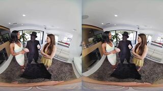 VR BANGERS Intensie Climax Of Lacey London In Easter FFM trio POV VR Porn