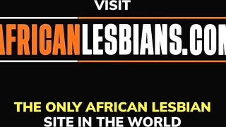 AFRO LESBIAN BABES - College south afro cuties 1st smack of twat lesbo experience