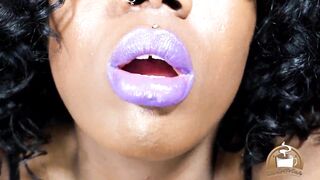 Cumming to My Purple Lips JOI Throat Worship Lipstick Fetish Femdom POV