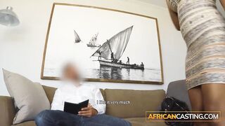 Curvy Afro mother I'd like to fuck Flashing Melons and Taking White Jock In Audition