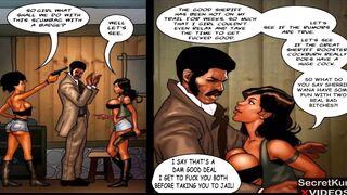 True Cock pt. 6 - Trio with 2 Sexy Slutty Black Angels and a Massive BBC Sheriff - Police and Criminal Screw