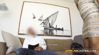 AFRO CASTING - Thick Black Housewife Tricked into A Fake Interracial Casting