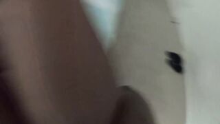 Netflix-n-chill turns into a movie scene! Light skin black with large ass squirts three times on bbc