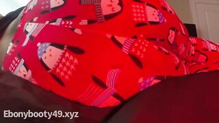 Bubbly Morning farts from soaked black ass in Red pjs