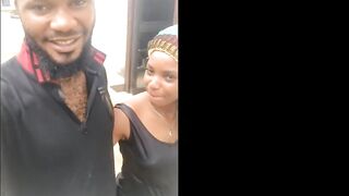 Oozing Cum on Beautiful Ghetto Black Face after Pick Up