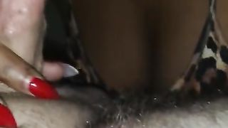 Sexy Ebony MILF Deepthroats White Cock till Cum in Throat
