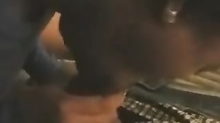 Ebony Teen Sucks Dick like a Pro Cum in Mouth