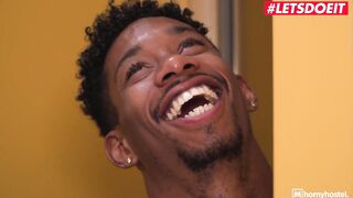 SLUTTY HOSTEL - Massive Melons Black Sweetheart Tina Fire Gets Her Butt Banged By A Ebony Weenie - LETSDOEIT