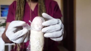 ASMR Jamaican Nurse Cleans Dick + Latex Gloves Tugjob