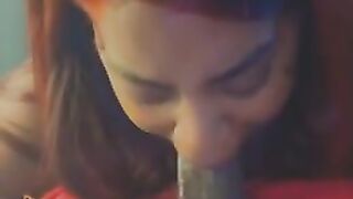 Insane blow job from red head