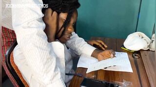 Lewd students bang hardcore during home study (full movie scene on Red)