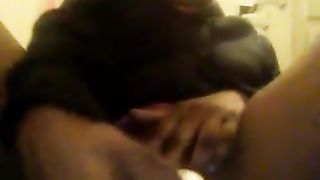 Ebony Ghetto Girl from Queens Playing with her  Pussy