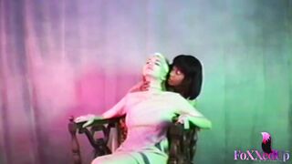 Seductive chicks Jenna Foxx and Sky Blue's Lesbo Vintage Sex Clip!