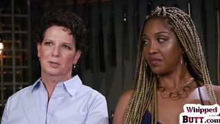 WHIPPED BOOTY - SADOMASOCHISM black breasty Taskmaster lesbo dominates in her juicy vagina