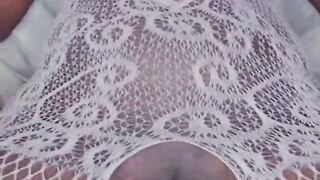 Teasing Moist Plump Snatch In Crotchless Fishnet